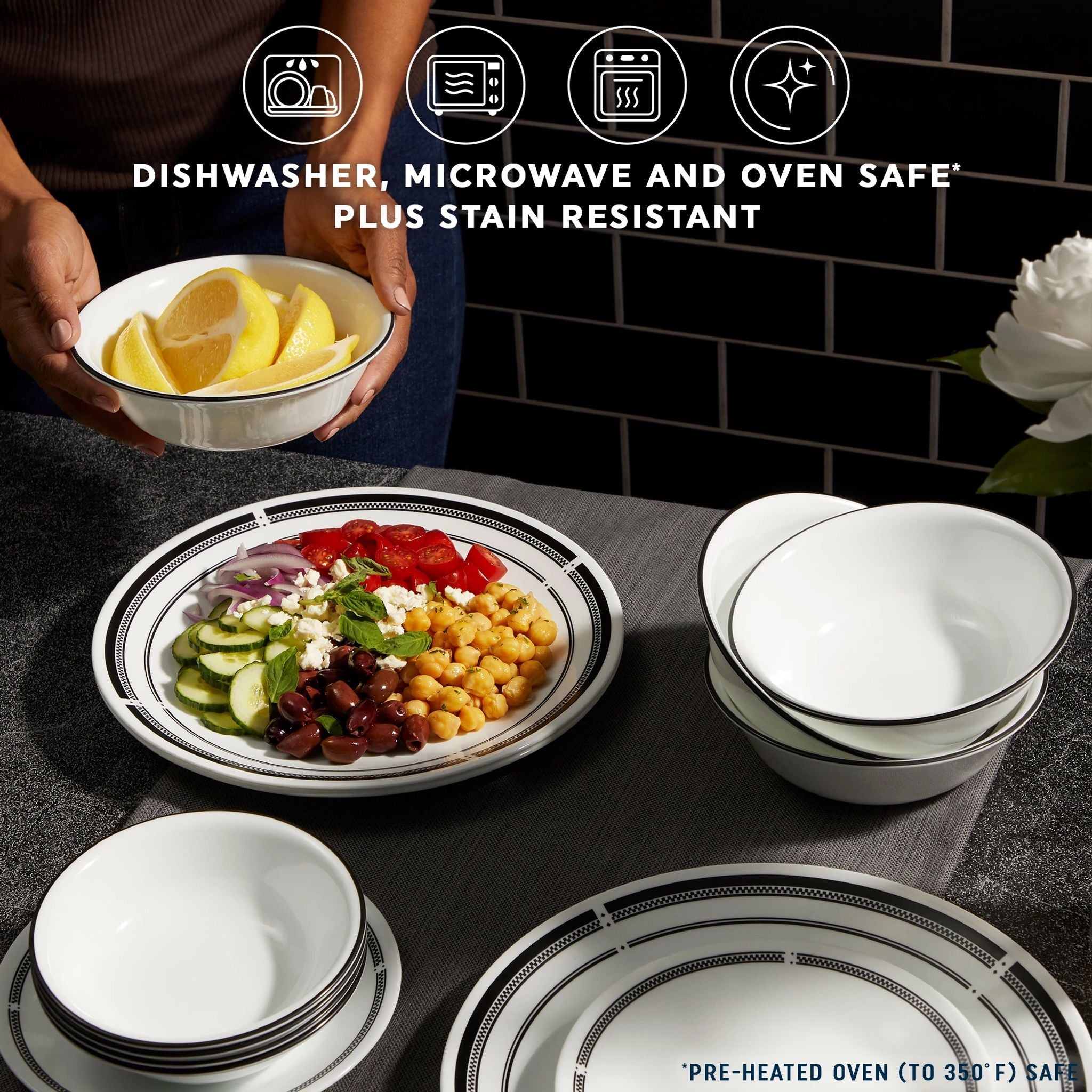 Corelle® Brasserie 18-piece Dinnerware Set, Service for 6
