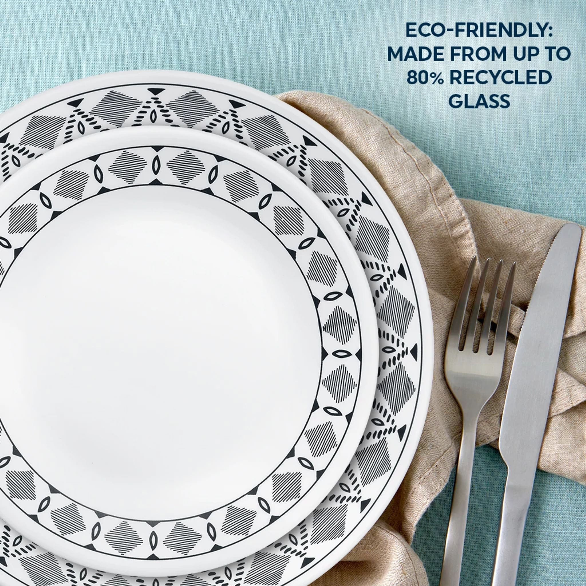 Corelle® Cusco 16-piece Mugless Dinnerware Set, Service for 4