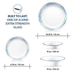 Corelle® Ocean Blues 16-piece Mugless Dinnerware Set, Service of 4